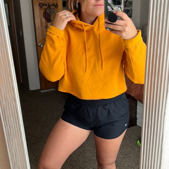 Urban Outfitters Tops - Mustard yellow crop hoodie